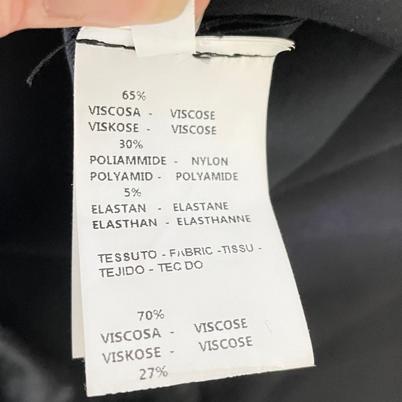 ELEONORA AMADEI Pencil Skirt 44 EU Black Faux Leather Front Rayon Back Zipper - Picture 8 of 11